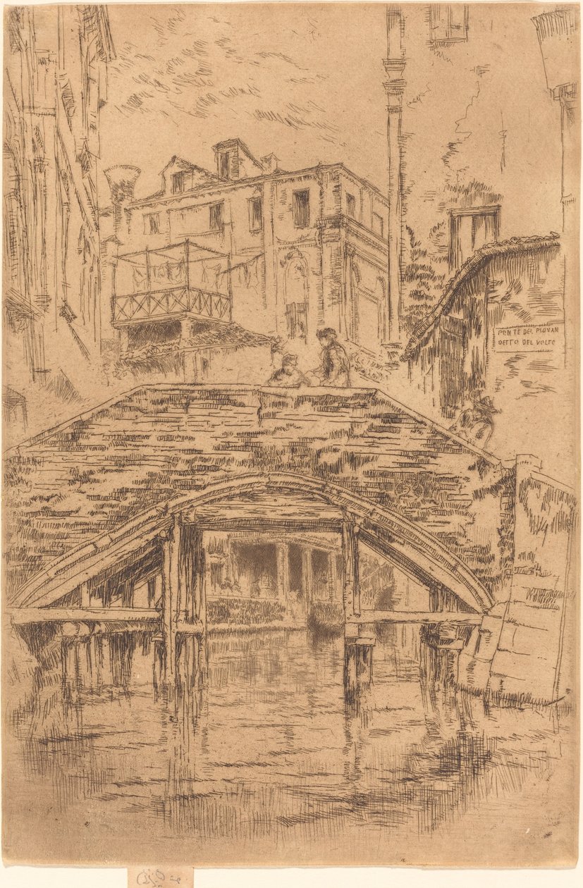 Piovan Bridge, 1880. af James Abbott McNeill Whistler