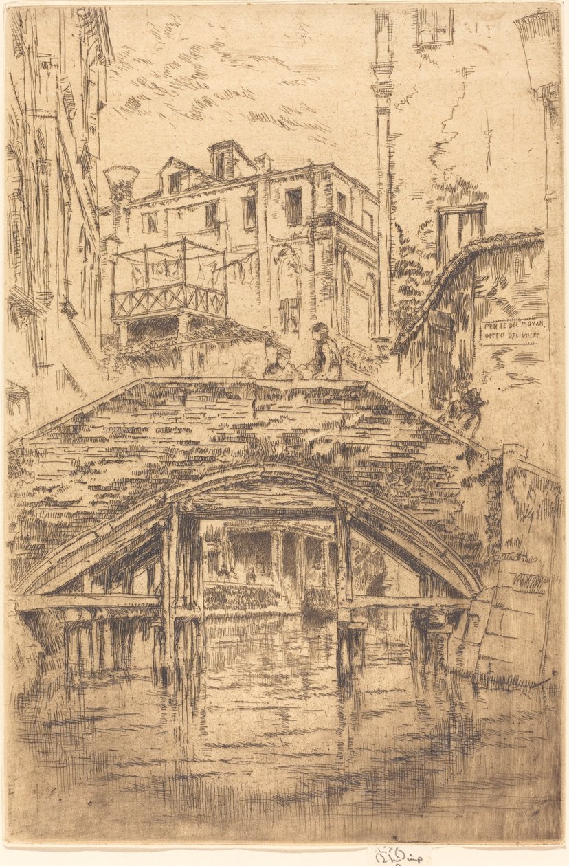 Piovan Bridge, 1880. af James Abbott McNeill Whistler