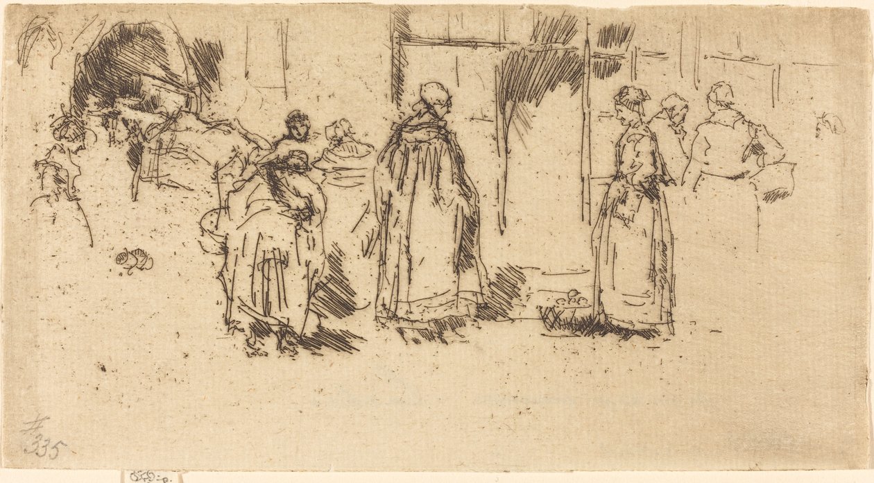 Fjerkræmarked, Loches, 1888. af James Abbott McNeill Whistler