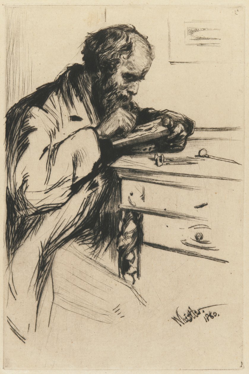 Riault Trægravøren, 1860. af James Abbott McNeill Whistler