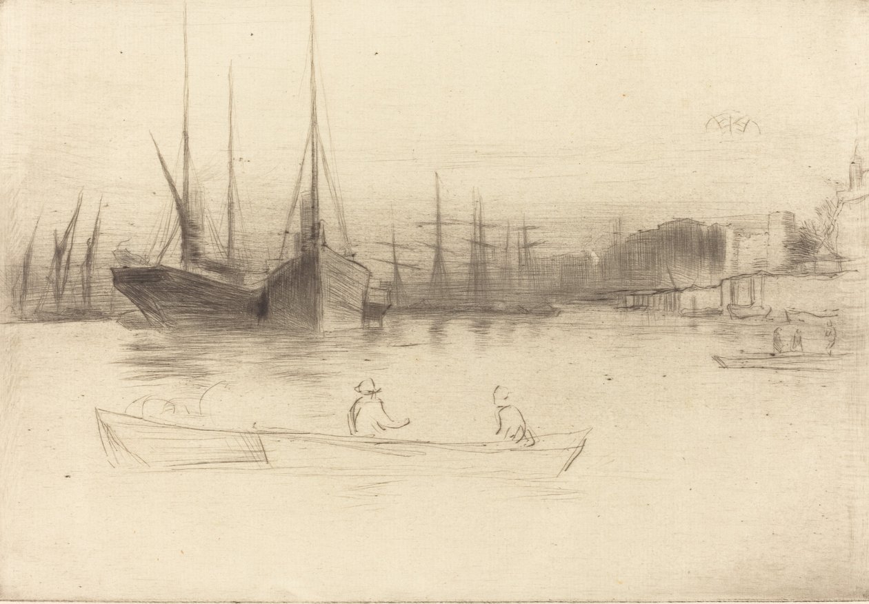 Dampbåde fra tårnet, 1875. af James Abbott McNeill Whistler