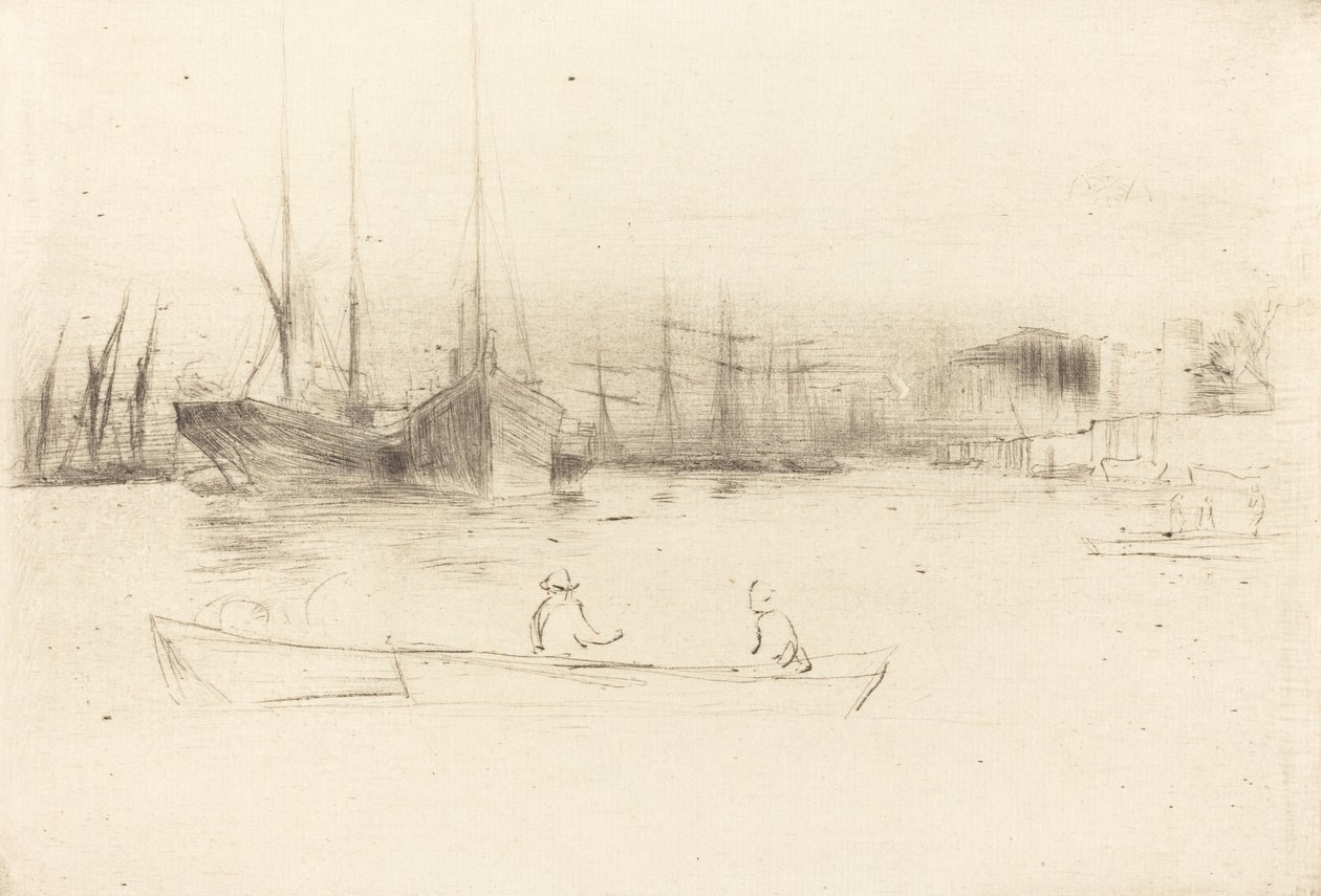 Dampbåde fra tårnet, 1875. af James Abbott McNeill Whistler