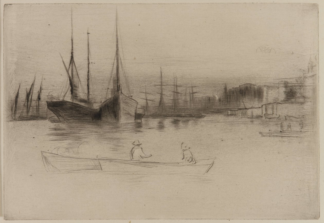 Dampbåde fra tårnet, 1875. af James Abbott McNeill Whistler
