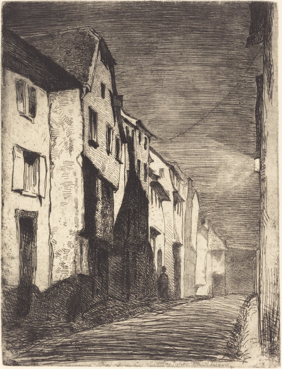 Street at Saverne, 1858. af James Abbott McNeill Whistler