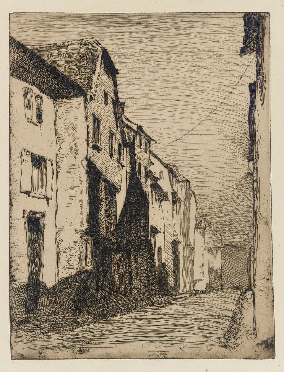 Street at Saverne, 1858. af James Abbott McNeill Whistler