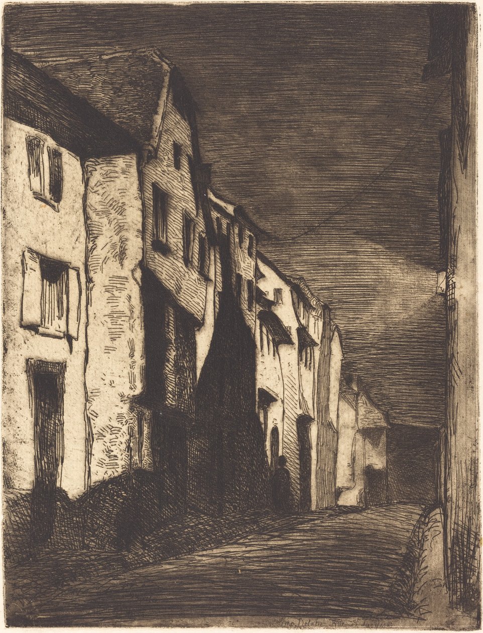 Street at Saverne, 1858. af James Abbott McNeill Whistler