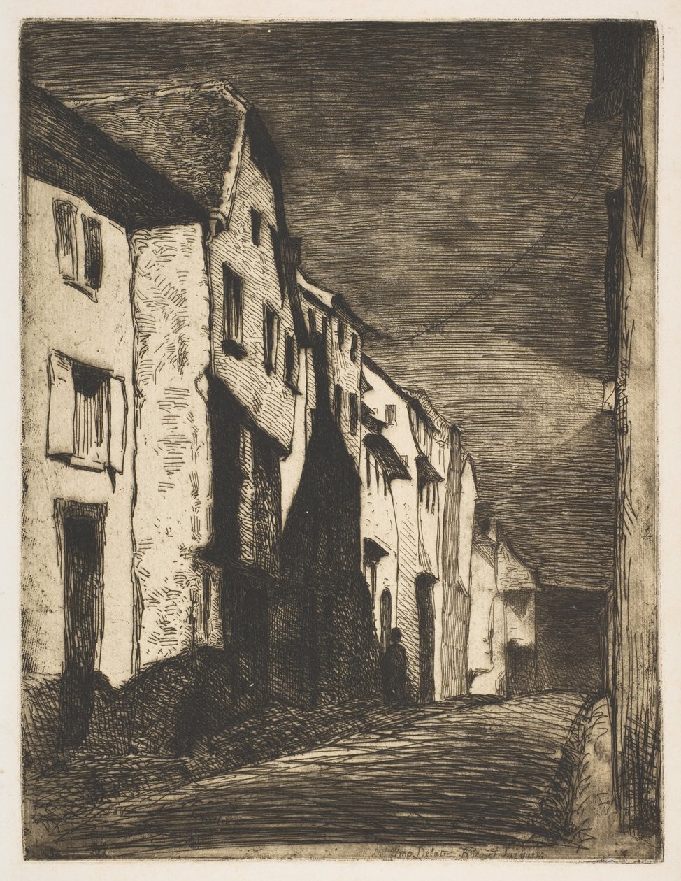 Gade ved Saverne, 1858. af James Abbott McNeill Whistler