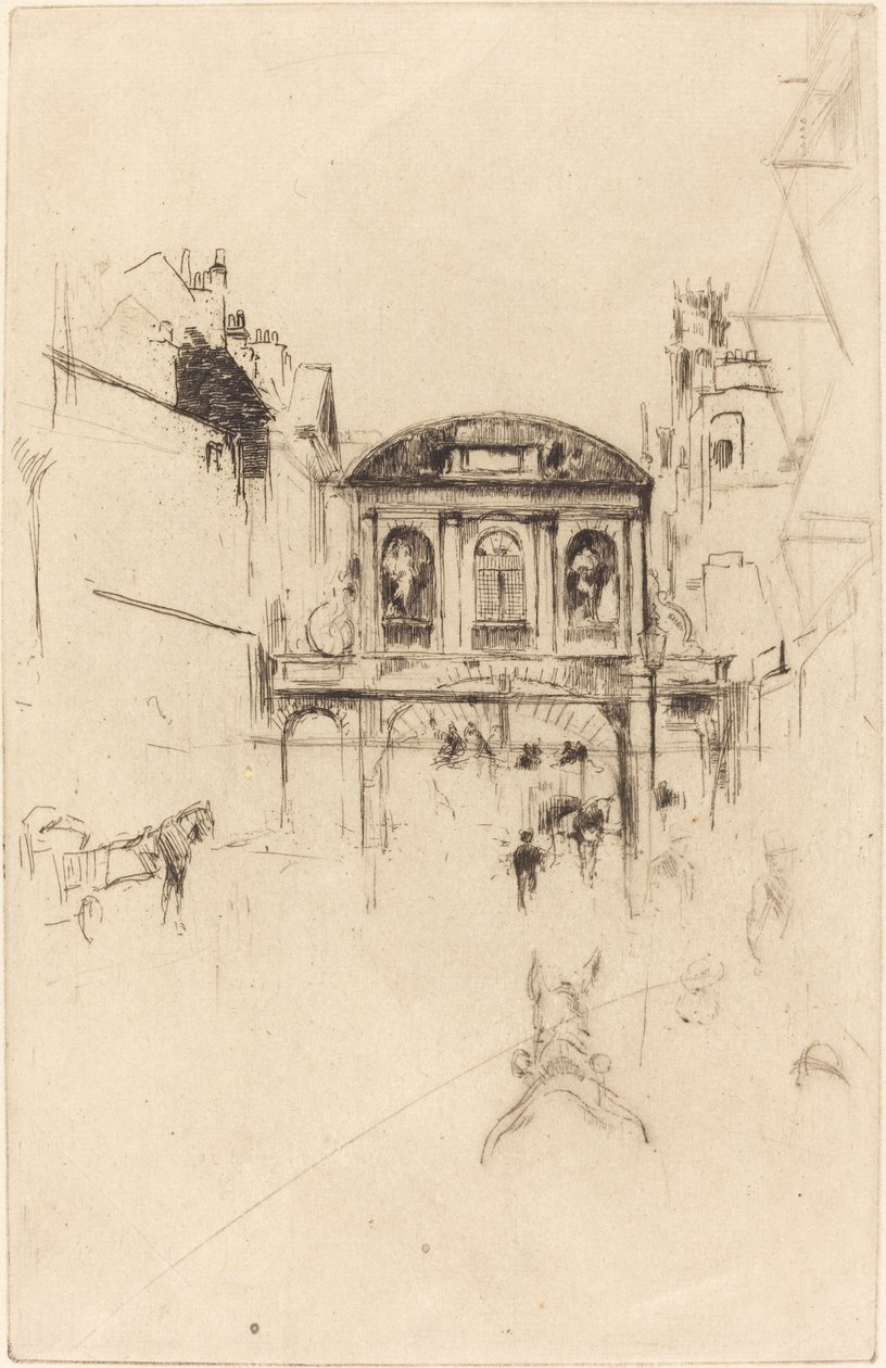 Temple Bar, c. 1877. af James Abbott McNeill Whistler