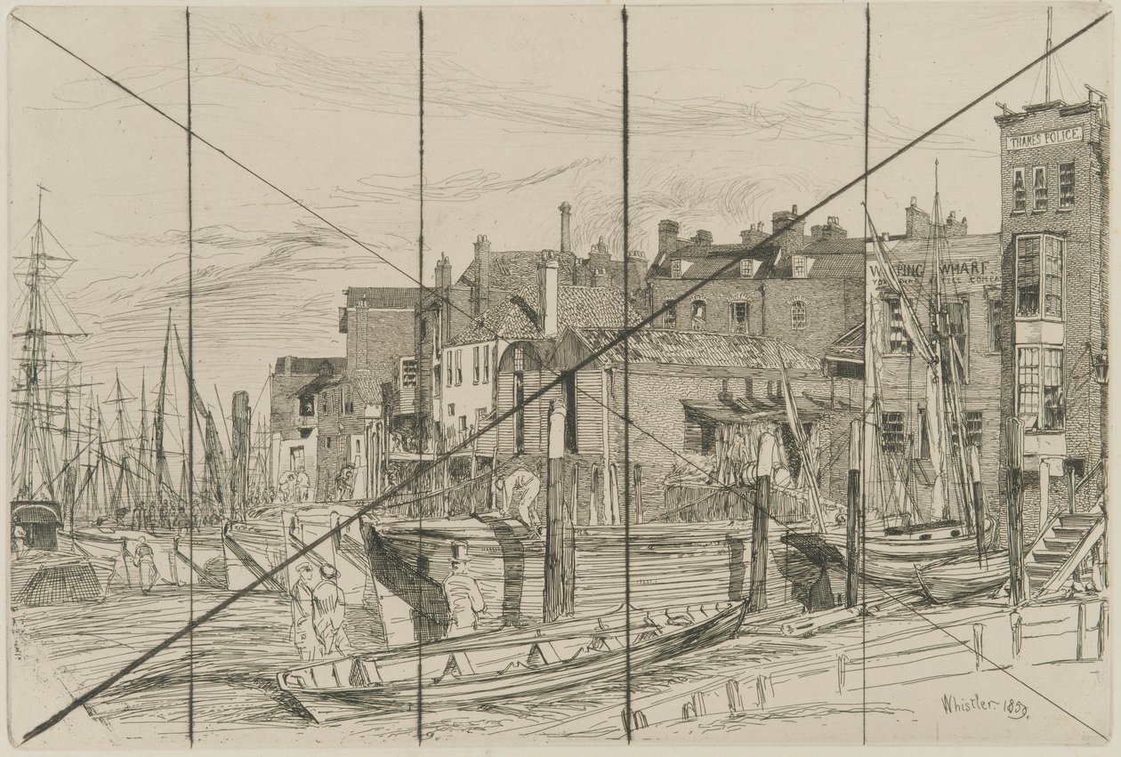 Thames Police, 1859. af James Abbott McNeill Whistler