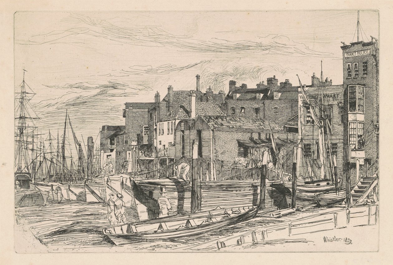 Thames Police, 1859. af James Abbott McNeill Whistler