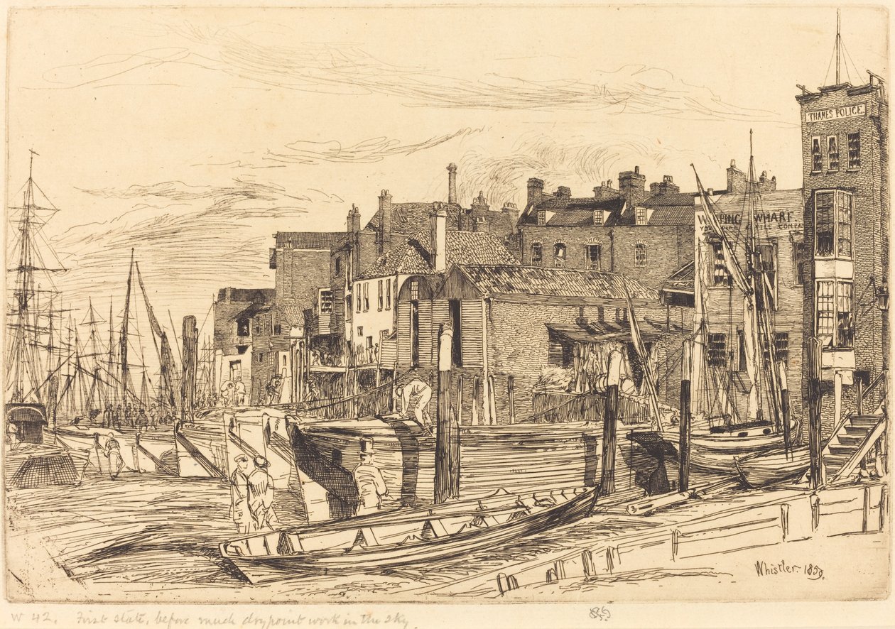Thames Police, 1859. af James Abbott McNeill Whistler