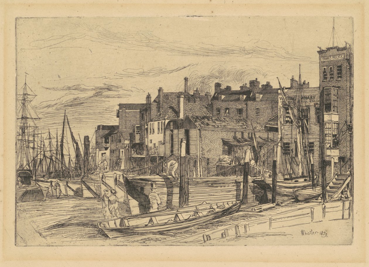 Thames Police, 1859. af James Abbott McNeill Whistler