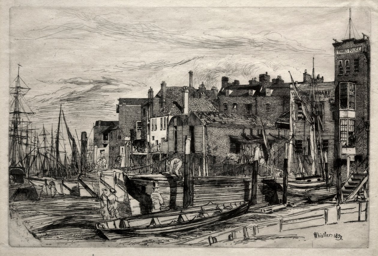 Thames Police, 1859. af James Abbott McNeill Whistler