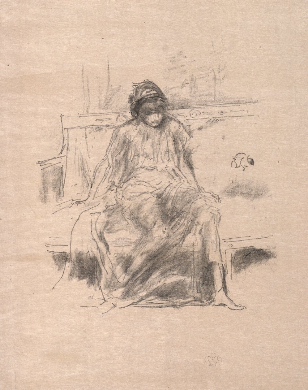 Den draperede figur siddende, 1893. af James Abbott McNeill Whistler