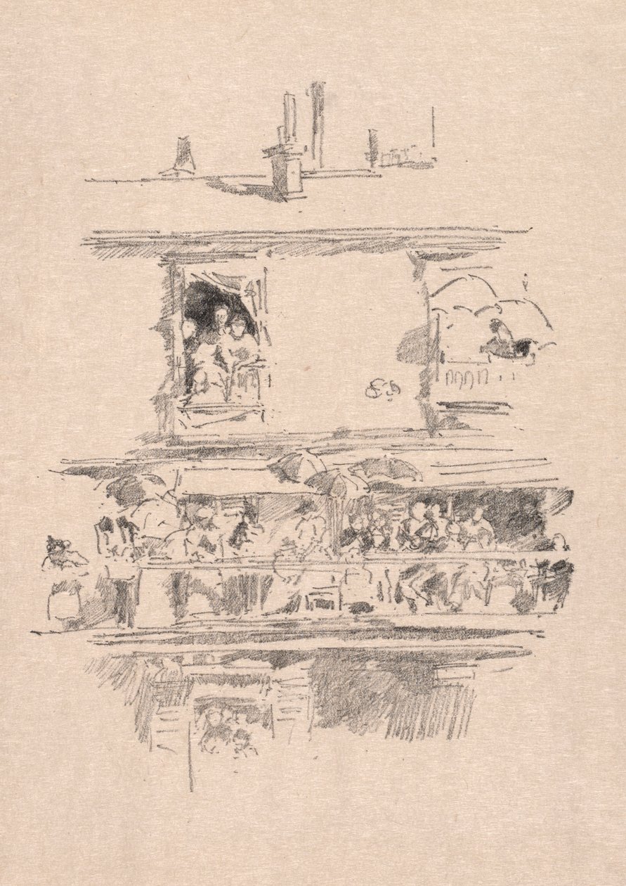 Den lange balkon, 1894. af James Abbott McNeill Whistler