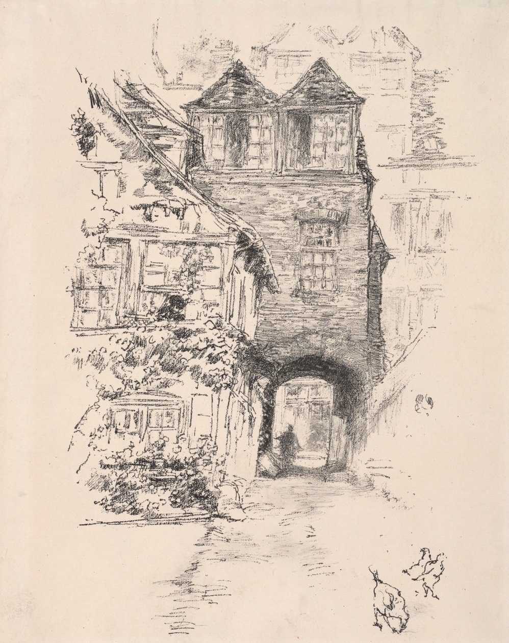 Præstehuset, Rouen, 1894. af James Abbott McNeill Whistler