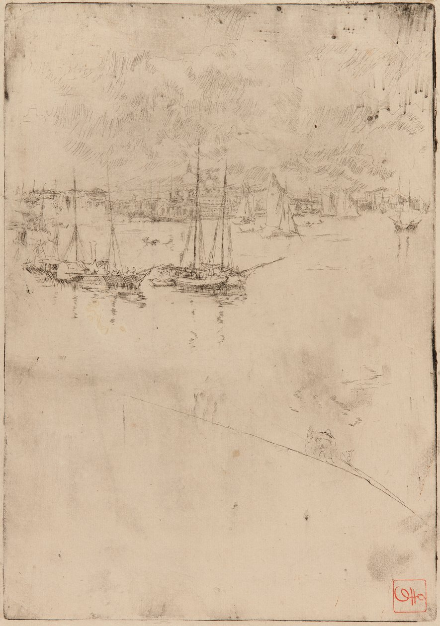 Dampbåden, Venedig, 1879-1880. af James Abbott McNeill Whistler