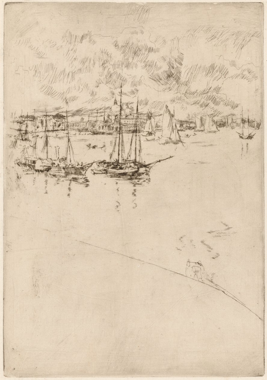 Dampbåden, Venedig, 18791880. af James Abbott McNeill Whistler