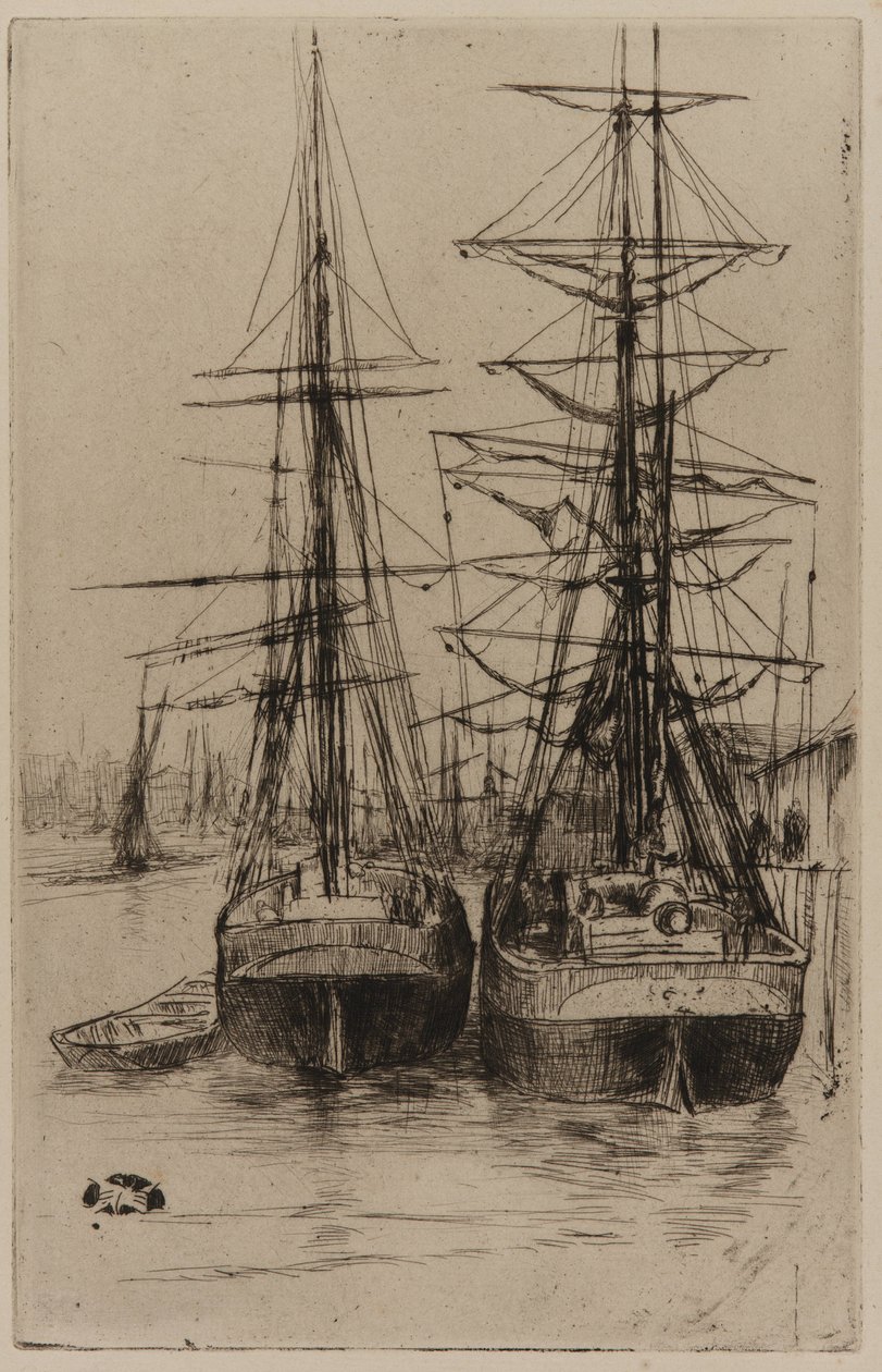 De to skibe, 1875. af James Abbott McNeill Whistler