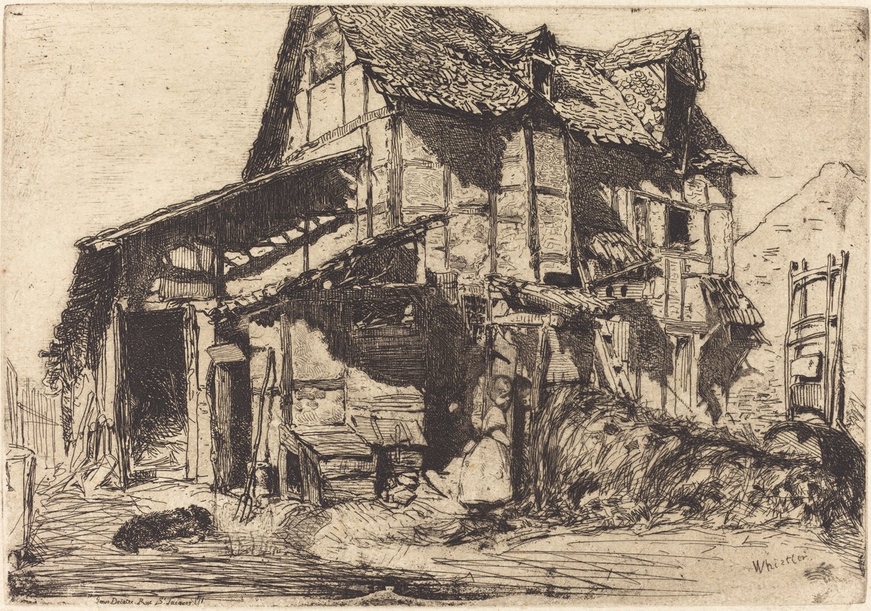 Den usikre bolig, 1858. af James Abbott McNeill Whistler