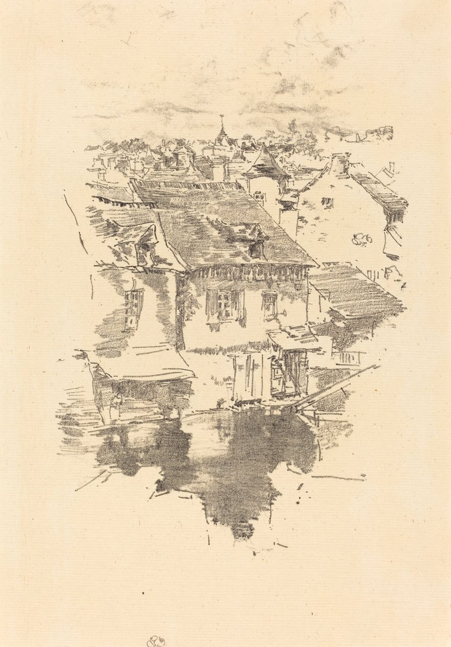 Vitré: Kanalen, 1893. af James Abbott McNeill Whistler
