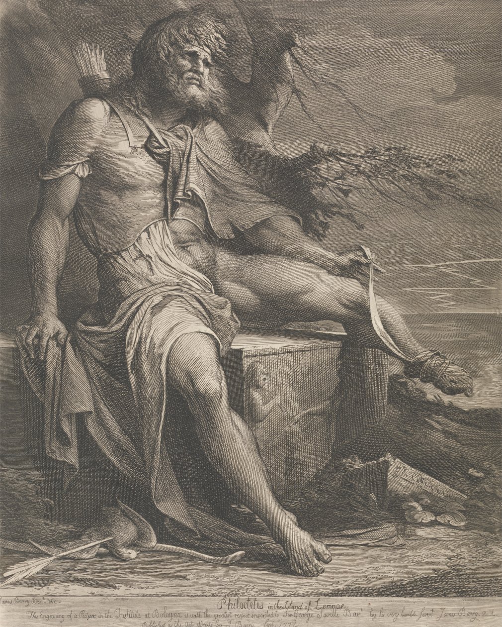 Filoktetes på øen Lemnos af James Barry