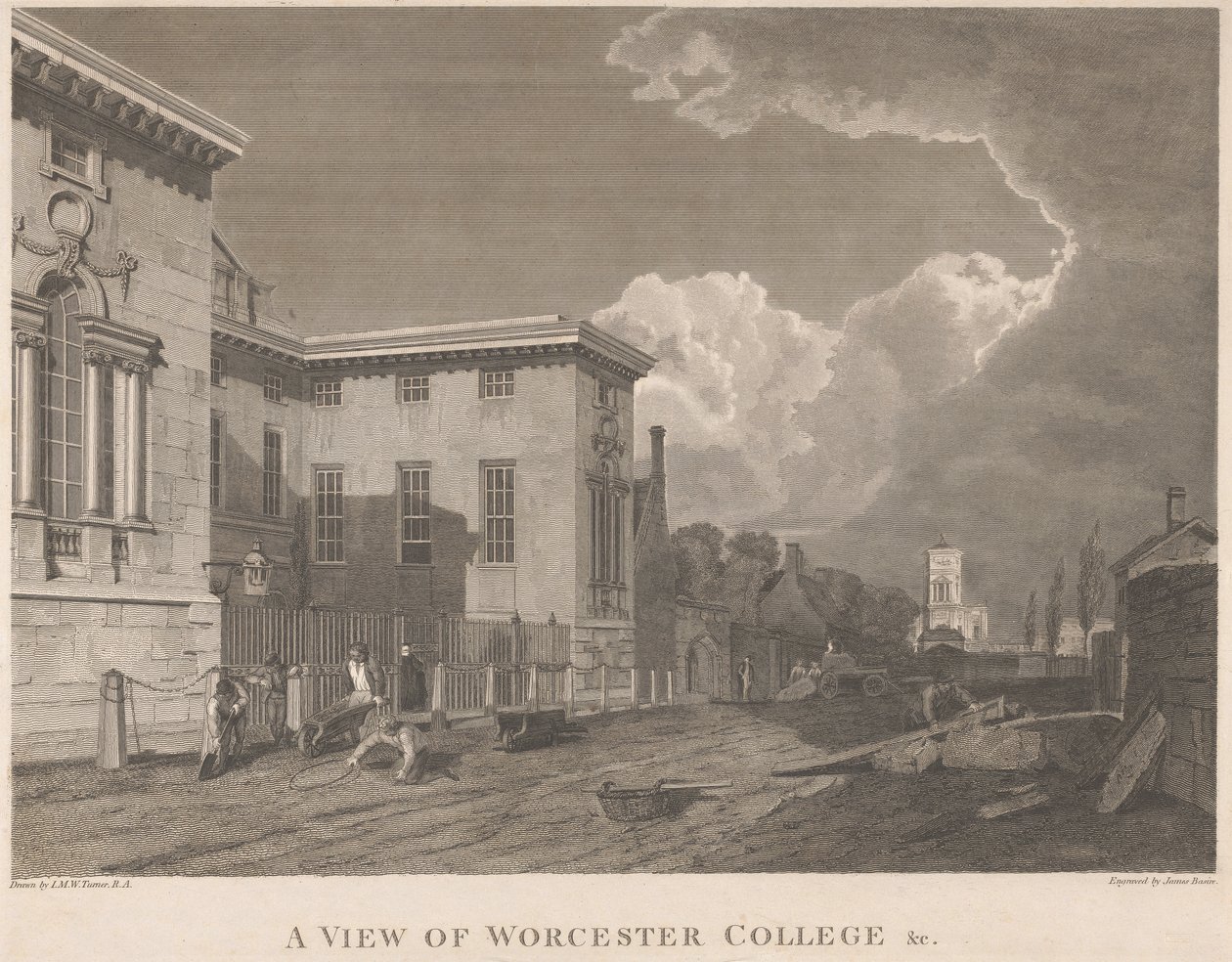 Udsigt over Worcester College &c. af James Basire