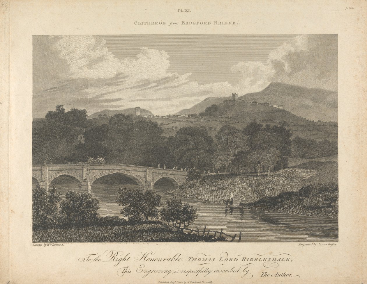 Clitheros fra Eadsford Bridge af James Basire