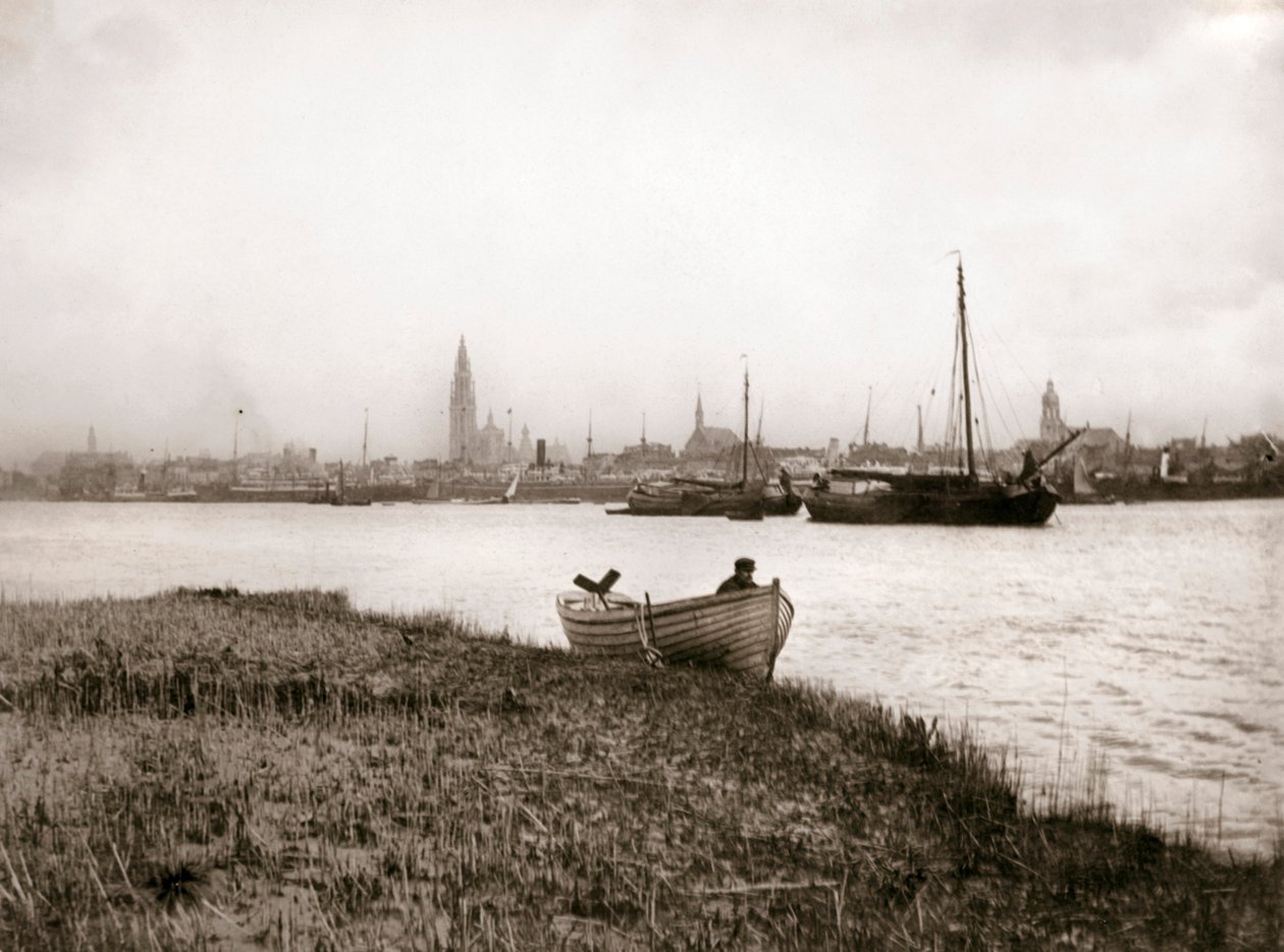 Robåd ved en kanal, Rotterdam, 1898. af James Batkin