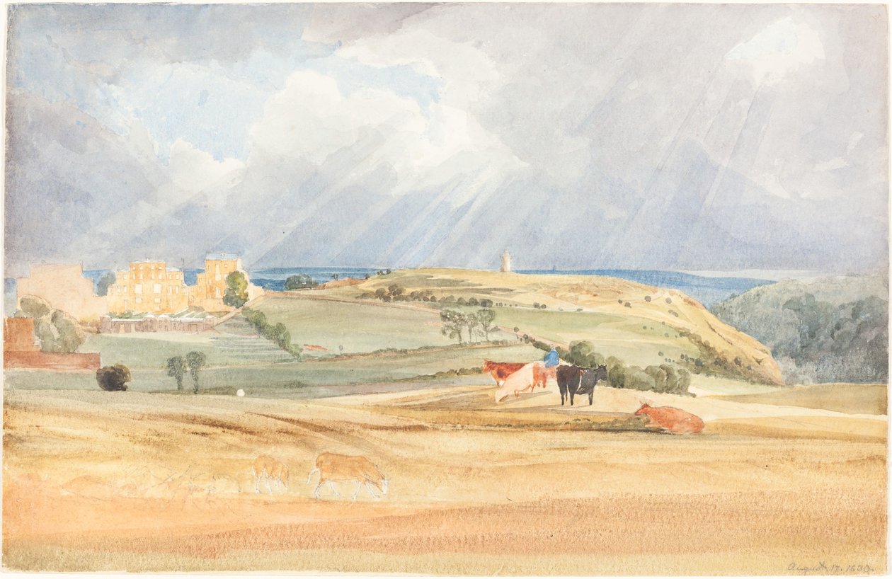 Landskab med kvæg Somerset, 1830. af James Bulwer