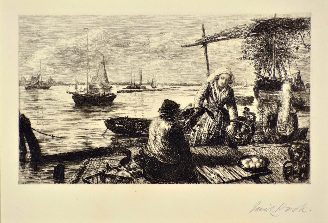En markedsbåd, Holland af James Clarke Hook