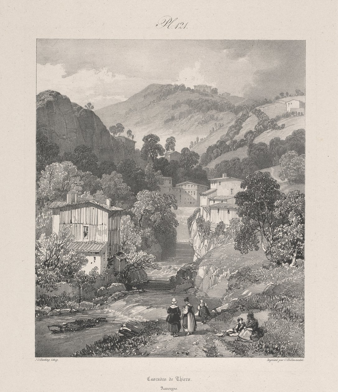 Vandfaldene i Thiers, Auvergne af James Duffield Harding