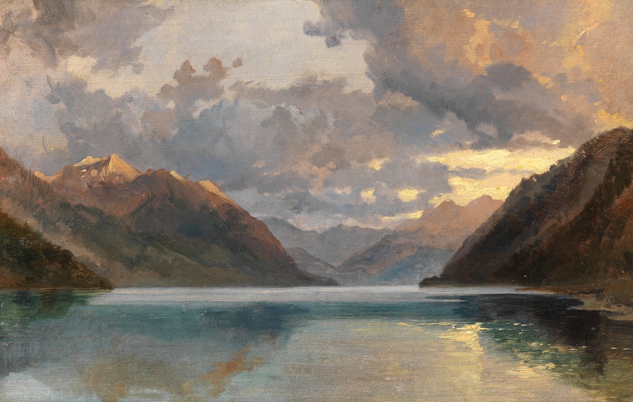 Vierwaldstättersee (olie på papir) af James Duffield Harding