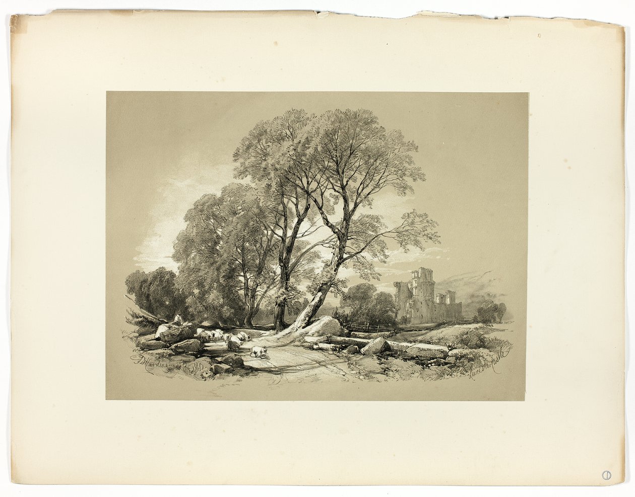 Leicester Castle, fra maleriske valg af James Duffield Harding