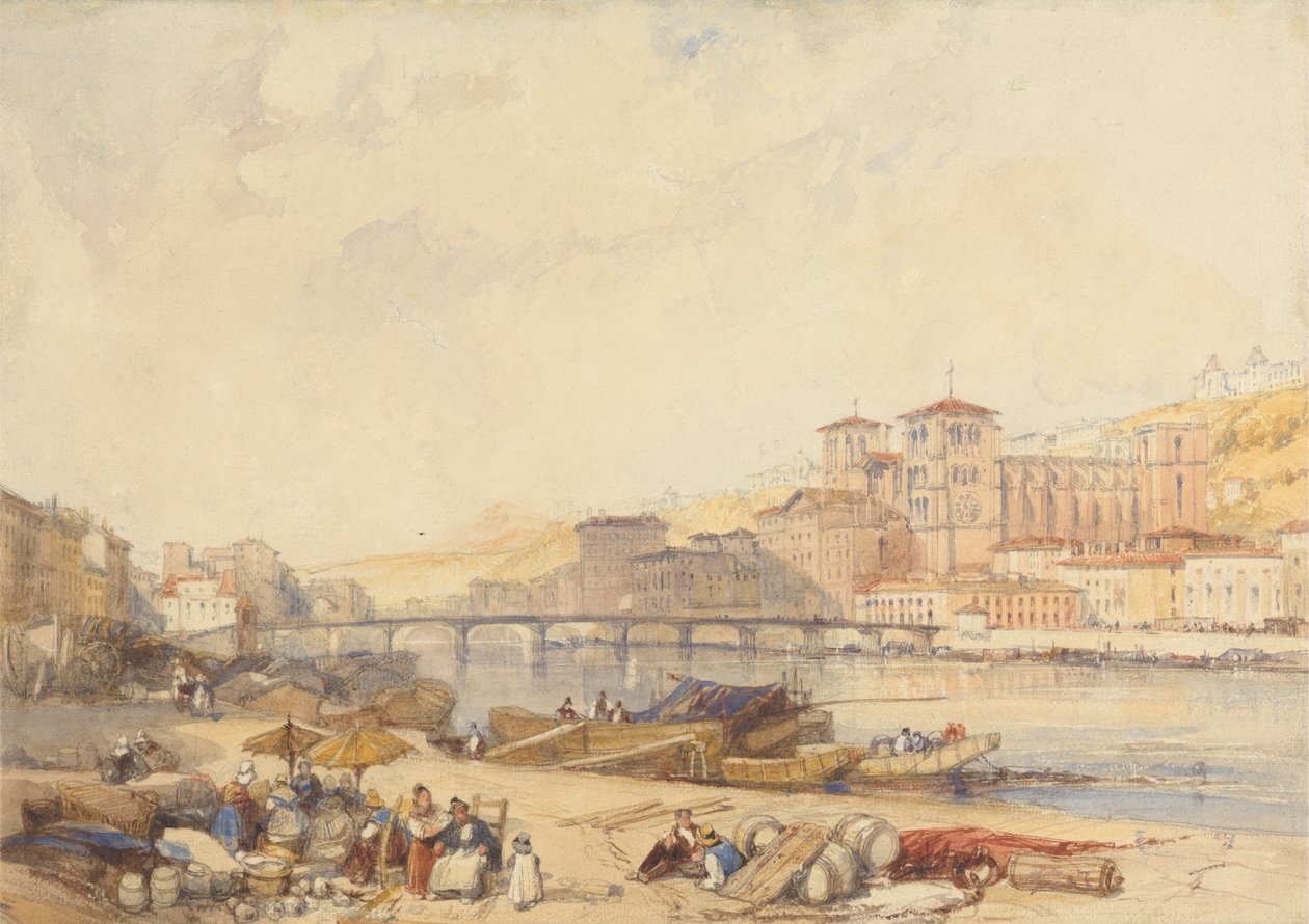 Lyons fra Quayside på Rhone af James Duffield Harding