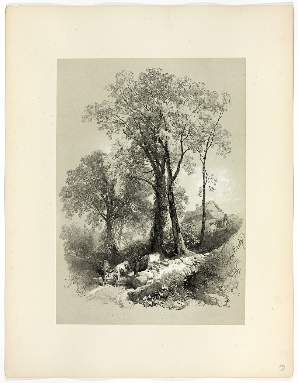 Shipley Bridge, Devon, fra Picturesque Selections af James Duffield Harding