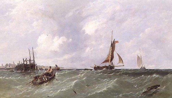 Fiskere, der lægger Hummerpotter af James Edwin Meadows