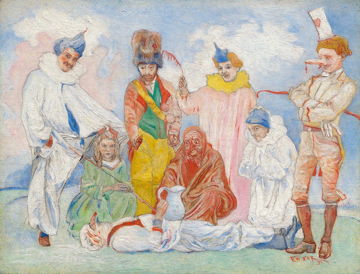 Maskedåb, 1891. af James Ensor