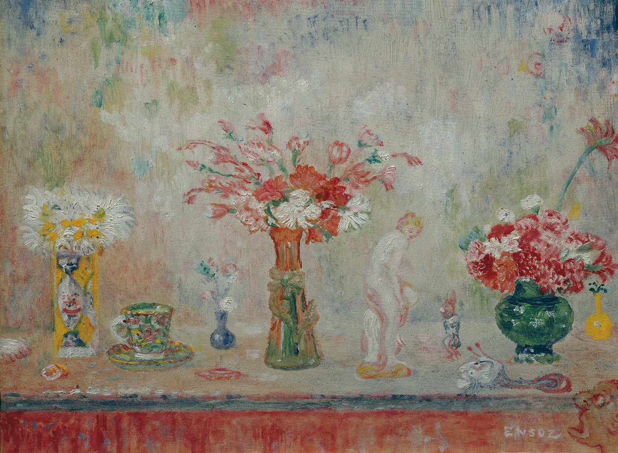 Fantastisk stilleben, ca. 1917. af James Ensor