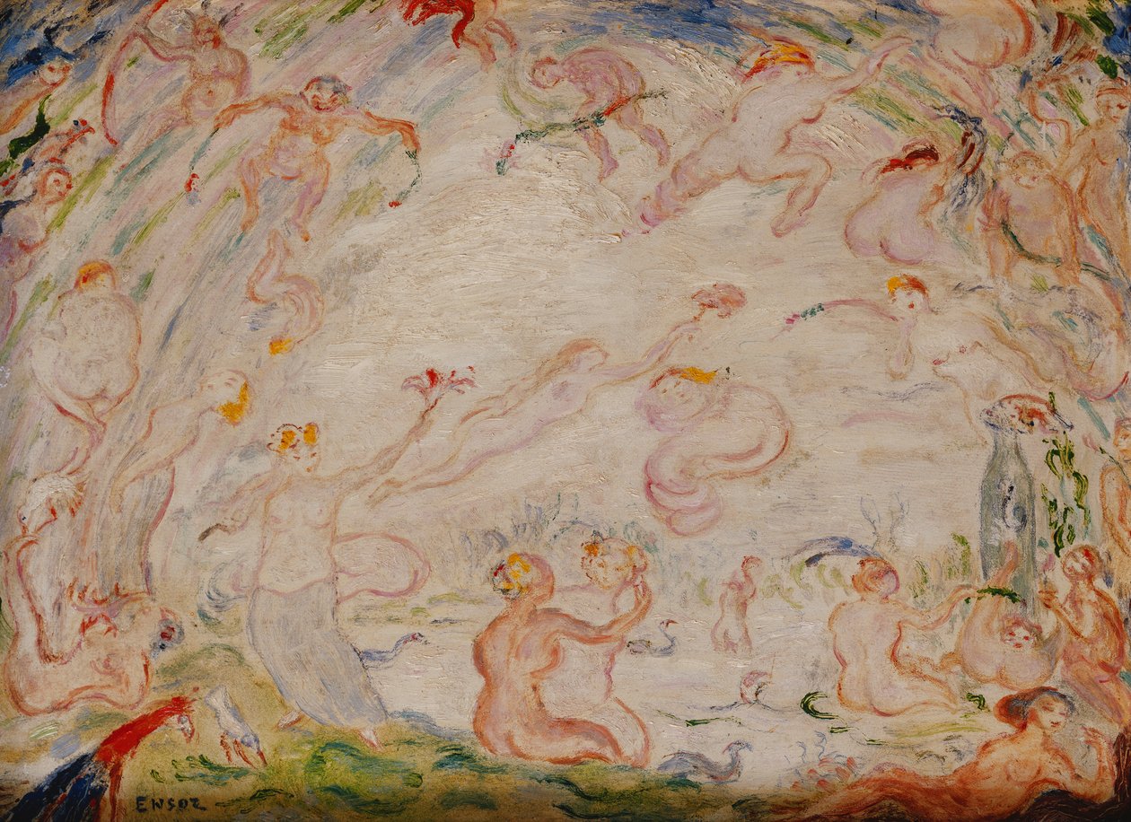 Nymfers fagter; Nymfers gestus af James Ensor