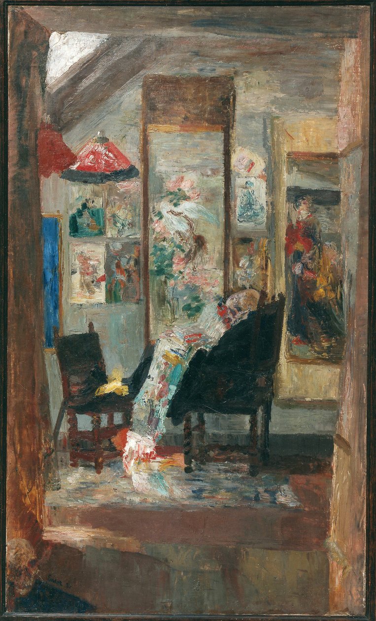 Skeleton ser på kinoserier, 1885. af James Ensor