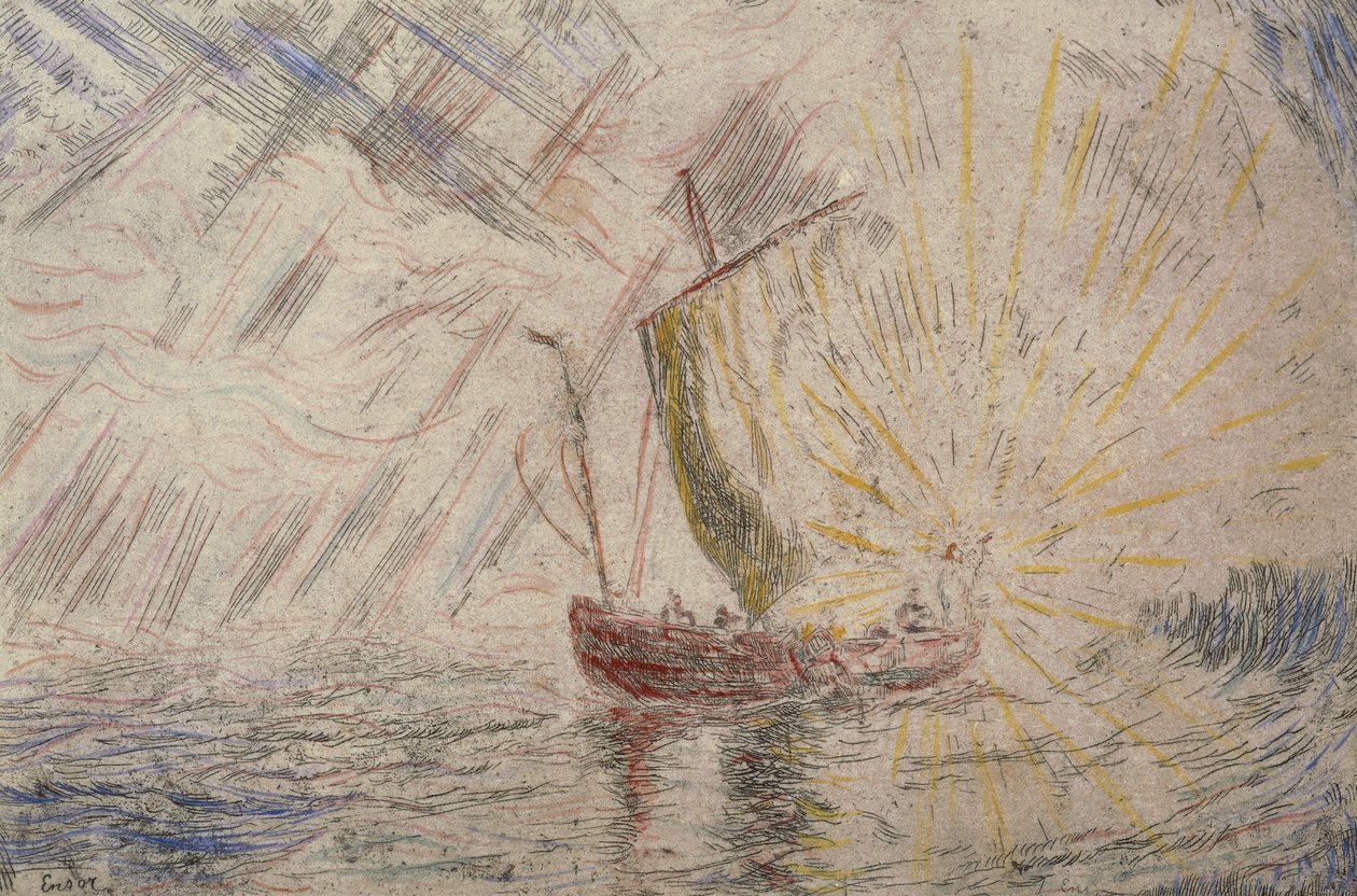 Kristus, der dæmper stormen af James Ensor