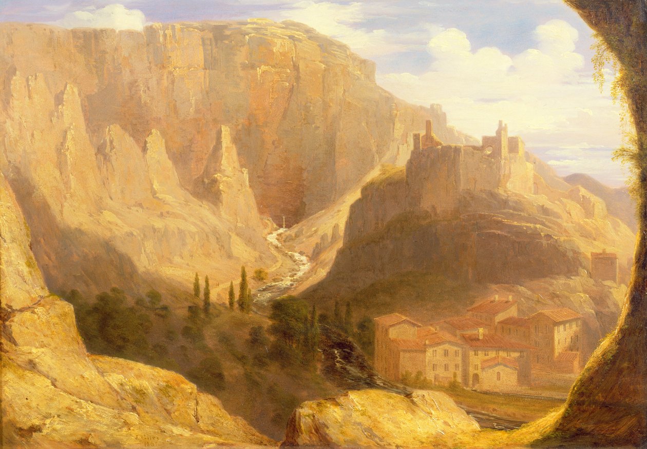 Hill Town i Italien, 1831 af James Giles