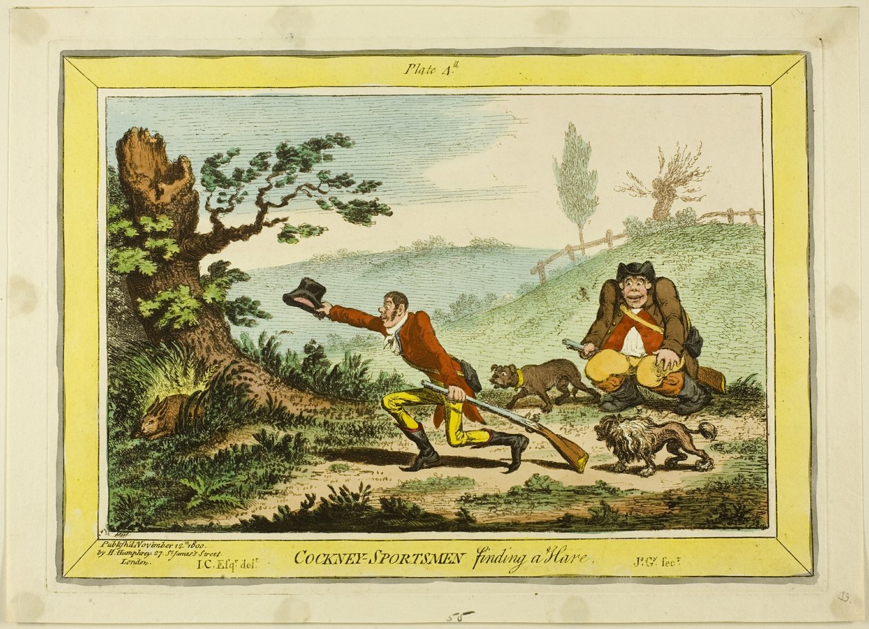 Cockney Sportsmen finder en hare af James Gillray
