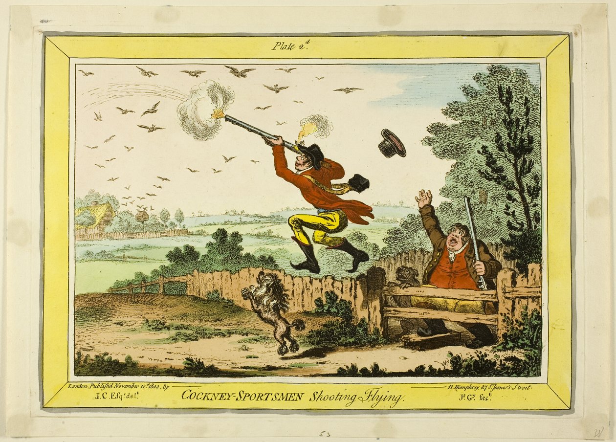 Cockney Sportsfolk skyder flyvende af James Gillray