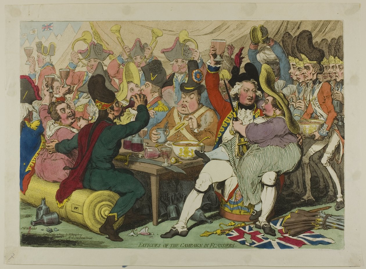 Udmattelse under felttoget i Flandern af James Gillray