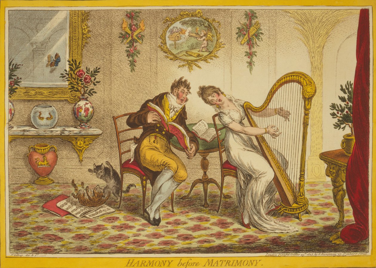 Harmoni før ægteskab, 1805 af James Gillray