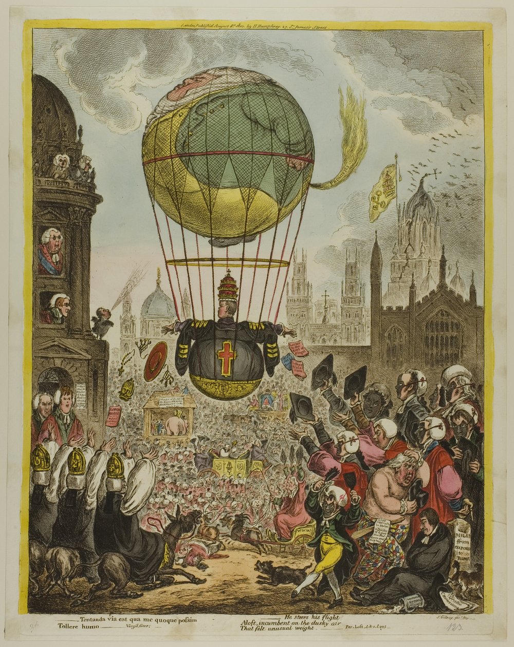 Han styrer sin flugt af James Gillray