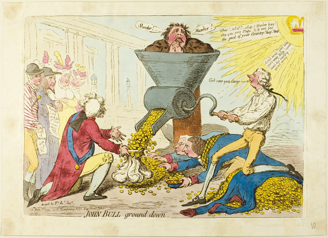 John Bull jordet ned af James Gillray