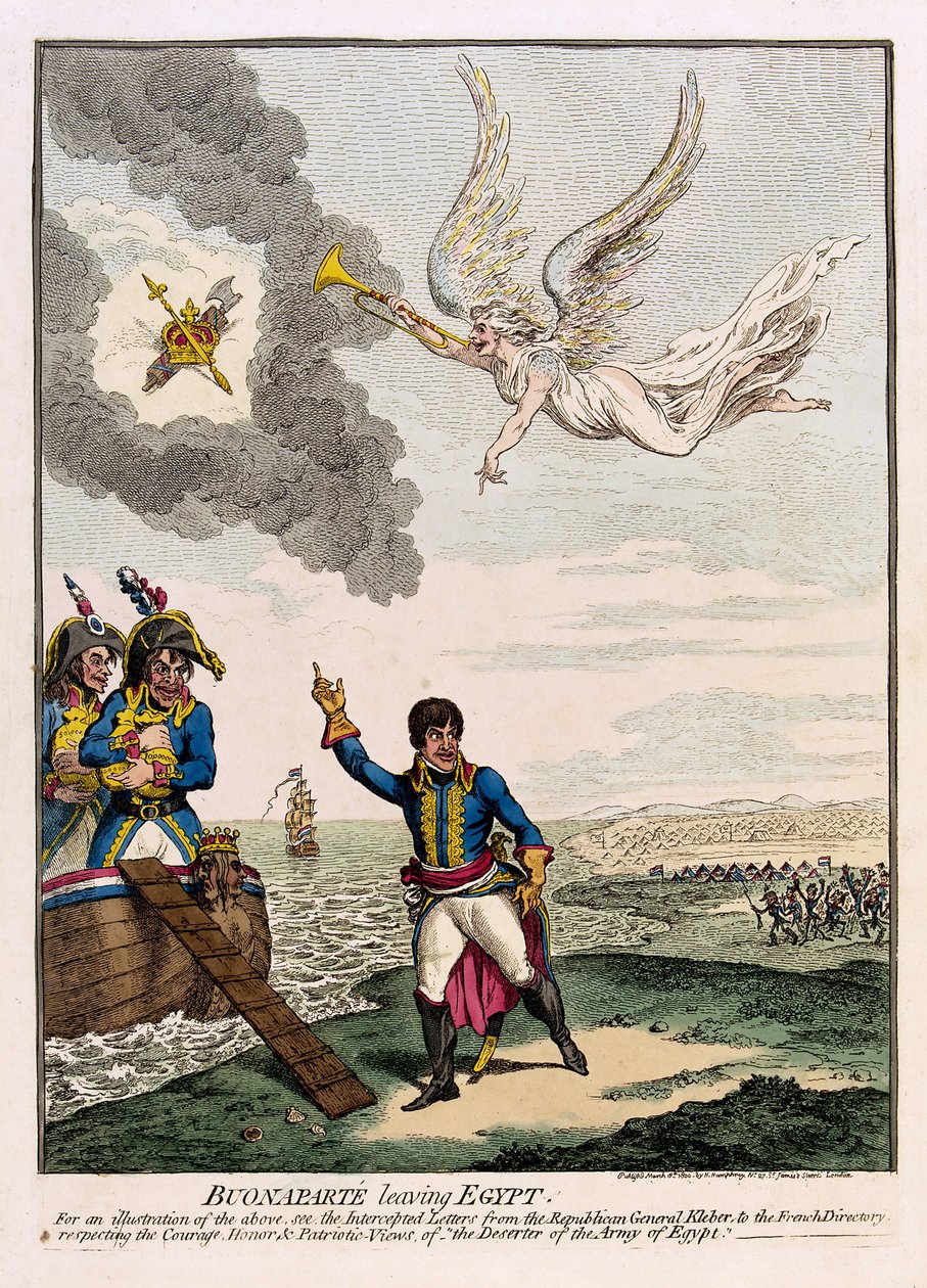 Napoleon Bonaparte (1769-1821) forlader Egypten af James Gillray